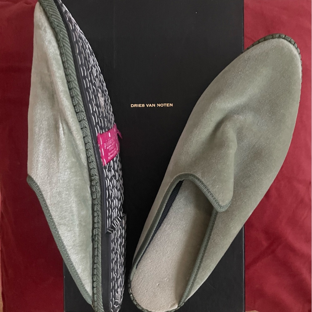 Beautiful handmade Venetian furlane gondola slip on velvet mules house slippers
